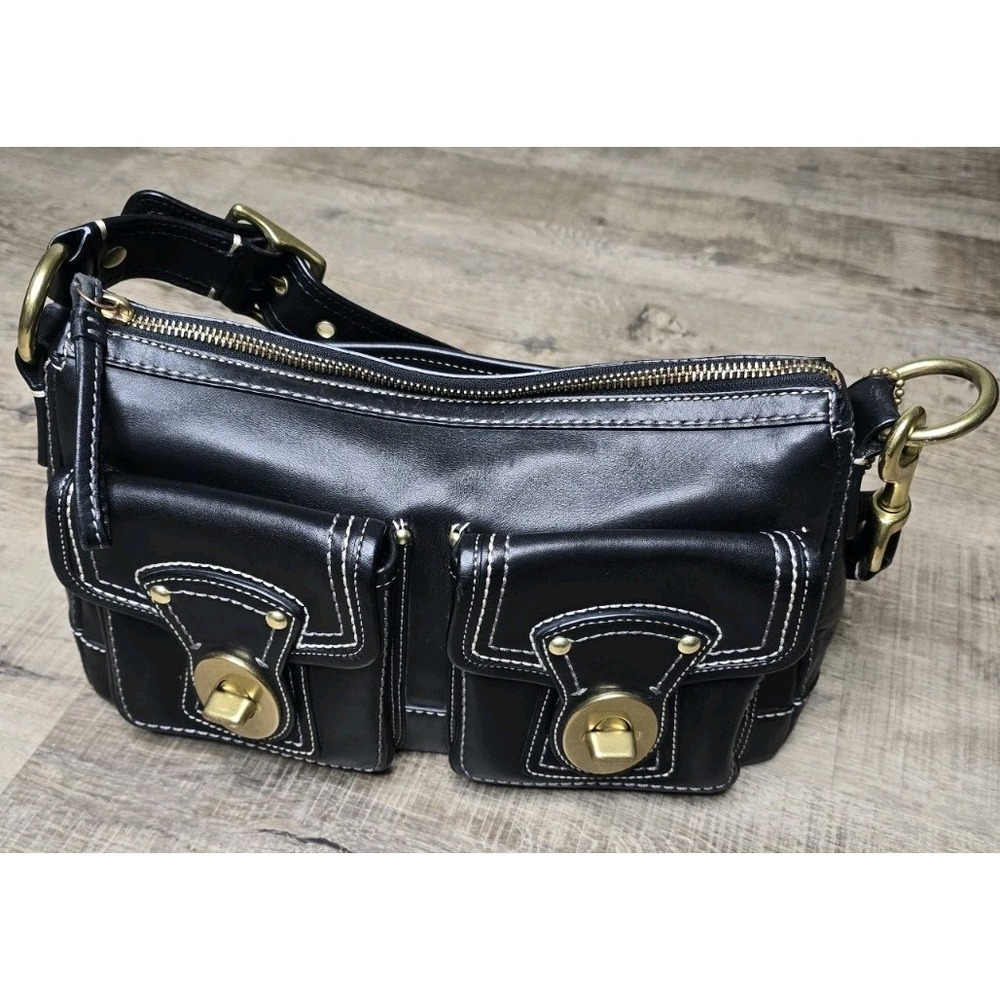 Vintage Coach Legacy 65th Anniversary Black Leather Shoulder Bag F12868 Y2K Rare - Picture 3 of 16